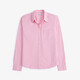 Abercrombie & Fitch Oxford shirt classic elk pattern women's spring and summer retro commuter long-sleeved shirt 140-4429 pink XS (160/84A)