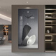 
Lan Diying modern abstract entrance decorative painting clock wall living room corridor corridor painting art clock wall without hole punching SXS3291 40*80cm+ tempered film mirror surface