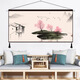 New Chinese style Zen ink landscape fabric hanging painting living room sofa background hanging cloth bedroom decoration painting restaurant tapestry 01_Zen ink painting 80cm*40cm cotton and linen 2 tassels+