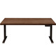 Meize walnut color solid wood electric lifting table home work table balcony double work table 2 meters long computer table (with male steak plug) pine table 220*60*4.5cm
