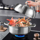 Debo Debo 316 stainless steel steamer two-layer 28cm household double bottom cooking soup pot gas stove induction cooker universal