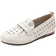 Kanglibi genuine leather soft sole mother shoes single shoes middle-aged and old comfortable and not tired leather shoes middle-aged and old young and non-slip women's shoes spring and autumn style 677 hole style beige soft sole soft surface very comfortable 39