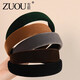 Zuoou hairband women's 2025 new hairpin French retro high skull pressure hair headband advanced sponge wide black hairpin headwear black