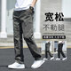 工装裤男款夏季宽松直筒休闲裤户外运动职业工作服耐磨防风长裤子 灰色 XL 【115-130斤】