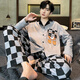 Un Yuxiao Pajamas Spring y Autumn Springs Long Sanges Algody Algodón Pura Estilo delgado para adolescentes Autumn Men's Ropa para hombres 100% Algodón para algodón para la ropa exterior 9230 CONAN XXL (180 cm de peso recomendado 150-185)