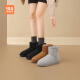 Hoilan Home (HLA) Botas de nieve para mujeres más zapatos de algodón engrosados ​​de terciopelo para zapatos de pan para mujeres hdamxw7bdj001 Camel Color 38
