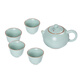 Longquan Celadon Ru Kiln Kung Fu Tea Set Household Chinese Teapot and Cup Simple One Pot Four Cups for Drinking Tea and Making Tea Cups for Gifts Ru Porcelain Tea Set Gift Box