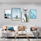 Mohu (mohu) living room decoration painting sofa background wall mural modern simple landscape landscape painting TV wall high-end new style hanging paintings seaside landscape 15935 (including wall clock) art crystal porcelain combination-black frame