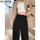Baumwolle 2022 Neue Frauenkleidung Ice Seidenhose Sommer Dünnstil Slim Damenhosen kleine studentische koreanische Version breit 1047 braune Farbe (kleine Person) S 70-90jin [Jin entspricht 0,5 kg]
