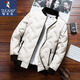 Woodpecker down jacket men's short thickened jacket men's winter new business simple top comfortable and cold-proof black XL (125Jin [Jin equals 0.5kg]-138Jin [Jin equals 0.5kg])