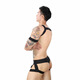 Men's sexy leggings thong strap underwear for men GAY large suspender vest chest strap muscular men's tights suit [confidential shipping] White M (66-73CM)