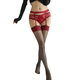 Sexy stockings, long sexy suspenders, one-piece stockings, pure lust red stockings for women, contrasting colors, red edges, sexy black stockings, ultra-thin, black edges, black socks, one size fits all