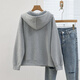 Sie Chi Sweatshirt Jacke 2025 Herbst neue Frauen -Mode -Schulter Langarm Lose Kapuzenzipper Top