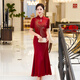 Fumini high-end mother-in-law wedding evening dress dignified and high-end mother-in-law mother-in-law 2026 new dress burgundy L
