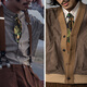 T&Twenties知否.10cm意式复古男士宽领带古着vintage桑蚕丝真丝花领带男休闲 真丝领带+领带夹AS6075-C73_