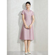 Armario azul rosa 2024 Outumn New Oriental Vestido de manga corta Vestido de cuello en V bordado pesado 5A3L866 Daifei Pink L
