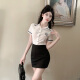 Yi Jingxuan (YIJINGXUAN) KTV private room princess suit casual club foot massage foot bath female technician work clothes hip skirt professional suit nightclub 6172# white short-sleeved shirt + black hip skirt M 95-105Jin[Jin equals 0.5 kg]