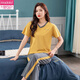 Pyjamas de coton pur modal pour femmes en été mince coton pur pantalon à manches courtes ensemble de vêtements de maison d'été décontractés peut être porté à l'extérieur de 7374 rose M (80-100jin [Jin est égal à 0,5 kg]))