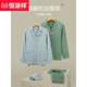 Hengyuanxiang couple pajamas for women in autumn and winter pure cotton long-sleeved home clothes for men, all-cotton casual loose outing suit 16851 simple gray-men M