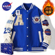 NASA BASE official men's fashion brand co-branded jacket men's and women's loose student jacket couple's shirt letter pilot baseball uniform MD-22129-dark blue (cotton type) M (recommended 90-125Jin Jin equals 0.5 kg)