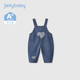 JELLYBABY jeans girls spring and autumn baby fashionable spring trousers children's spring clothes children's fashionable overalls denim blue 120 CM