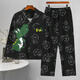 Kommandant Bear CK Herren -Pyjamas lange Ärmel lange Hosen Frühlings- und Herbst -Teenager -Cartoon -Studenten plus Fett Plus Size Home Clothing Set 9901 Herrenstil 10xl Standard M Höhe 165100jin [Jin gleich 0,5 kg]))