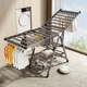 Tiandiyu (TDYU) folding clothes drying rack balcony household floor-standing stainless steel clothes drying rack baby cool clothes hanging clothes rail quilt drying artifact three-layer drying rack flagship 1.8 meters - stainless steel
