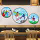 Korean folk custom beauty character decorative painting Korean style restaurant hanging painting modern cuisine barbecue shop mural HGWDA0440*40 black PVC outer frame + high-gloss crystal surface alone