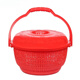 Hank's red basket for weddings, housewarming hand-held basket, worship basket, red wedding basket with lid, red large size
