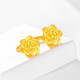 Saphire gold earrings for women, pure gold 999.9 blooming flower earrings, about 2.95 grams