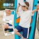 
ASK JUNIOR Children's Sports Set 2025 Summer Thin Men's Middle-Big Children's Short Sleeve Girls T-shirt Shorts Quick Dry Running Set White [JE2MHS13918M] 120