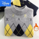 Disney Children's Sheep Pullover 100 Ziegenletzer Jungen Pullover plus Samt verdickte Pullover Rundhals mittelgroße Kinder Strick College Grey Diamond [Add. Samt] 3234672 160