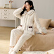 
Mandelefin winter pajamas three-layer cotton ladies coral velvet thickened plush set home clothes autumn and winter 2023 new model 12244 Women's M (80-100Jin [Jin equals 0.5 kg])