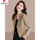 Pierre Cardin Small Brown Suit Jacket Women's 2026 Autumn New Sexy Street Temperament Short Small Suit Black M Recommended 95-105 Jin Jin equals 0.5 kg