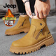 Jeep Martin boots men's high-top British style work boots men's autumn and winter medium-top thick-soled retro motorcycle shoes men's earthy 41