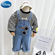 Disney Children's Overalls Spring and Autumn Thin 2024 Baby Big Pocket Jumpsuit Summer Boys and Girls Soft Jeans Blue Overalls 90