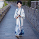 Annie Youer Boy Hanfu Estilo chino Young Master Young Master Autumn Clother's Anciente disfraz de niños guapo Student Study Chinese Study Gray 150