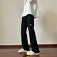 Shuhan Jeans Men's Spring and Autumn New American High Street Workwear Pantalones de microflares Slim Casual Casual Wkxs-K691 White S