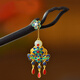 Kamalun (KAMALUN) Flowery Brocade Hairpin for Women Ancient Style Black Sandalwood Hotan Jade Hairpin Palace Style Hairpin Tassel Step Light Luxurious Headwear Flowery Brocade Hairpin