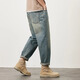 
Jeanswest retro jeans men's American fashion brand washing loose straight harlen nine-point casual long pants for boys 87 retro blue 32 (recommended 135-145 Jin [Jin equals 0.5 kg])