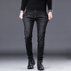 Muzhi Hong Kong trendy European high-end smoke gray jeans men's spring and summer slim feet trendy casual and versatile trousers black 1048 33