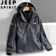 JEEP SPIRIT Jeep Jacket Men's Spring and Autumn Hooded Jacket Outdoor Three-in-One Sportswear Khaki 2XL