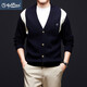 Goldlion Wool Cardigan Autumn and Winter New Men's Loose Sweater Knitted Jacket Zipper Stand Collar Wool Sweater Brown Brown L 175