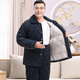 Suiyue Winter-Pyjamas für die dicke Korallenlasse mittleren Alters und ältere Männer, die dreischichtige Baumwollmilch-Samtvaters warmes Heimbekleidungssatz N9926f Blaumilch Velvet Upgraded Dicked XL Code (120-140jin [Jin gleich 0,5 kg]))