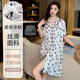 
Modal boyfriend style shirt sexy nightgown for women in summer short-sleeved pure wind and ice silk high-end pajamas home clothes 11973 F single size (suggested 80-135 Jin [Jin equals 0.5 kg])