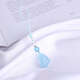 Miaojufu Aquamarine mobile phone lanyard pendant, raw stone mobile phone chain hanging decoration jade pendant, U disk anti-lost women's simple style