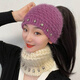 Zi'er winter warm hat worn by middle-aged women. Beanie hat. Thickened beanie for middle-aged and elderly women. Autumn and winter headscarf. Khaki plum blossom headband. One size fits all.