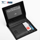 Seven Wolf Wallet Herrenkopfschicht Kuhlattenjugend Ultra dünn neuer kurzes, weiches Leder Trendy Wallet Clip Multi-Card vertikaler Ticket-Clip Herrenschwarz-Brieftasche