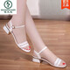 Specht weiße Sandalen für Frauen 2025 Neue vielseitige Frauenschuhe schwarz echte Lederweiche Sohle Mutterschuhe bequem schwarz Q683-3 cm 34