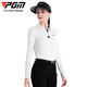 PGM高尔夫服装女装夏季冰丝长袖T恤上衣POLO衫女 速干透气 YF686-白色【上衣】【冰丝】 S